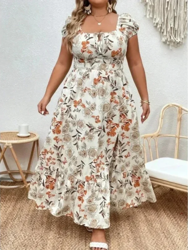 Floral Maxi Dress for Plus Size Women - Elegant Summer Style