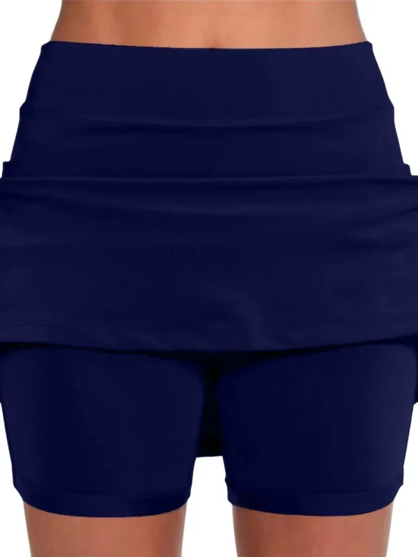 Plus Size Women's Summer Solid Color Sports Shorts Elastic Yoga Pants Sports Shorts High Waisted Tight Pants