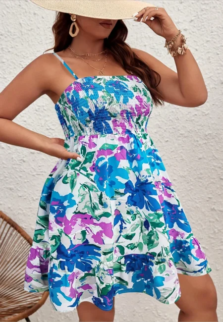 Floral Print Plus Size Dress for Effortless Summer Elegance
