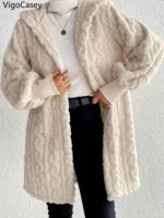 Chic White Hooded Jacket for Women - Cozy Autumn Essentials - Image 2