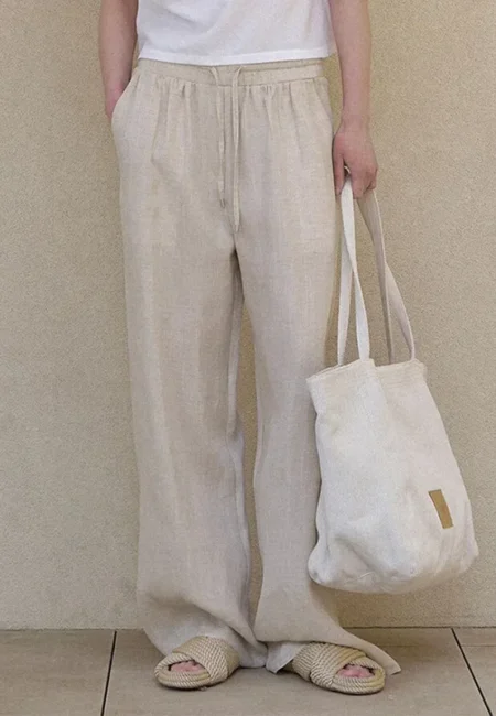 Premium Linen Wide Leg Trousers - Breathable Summer Comfort