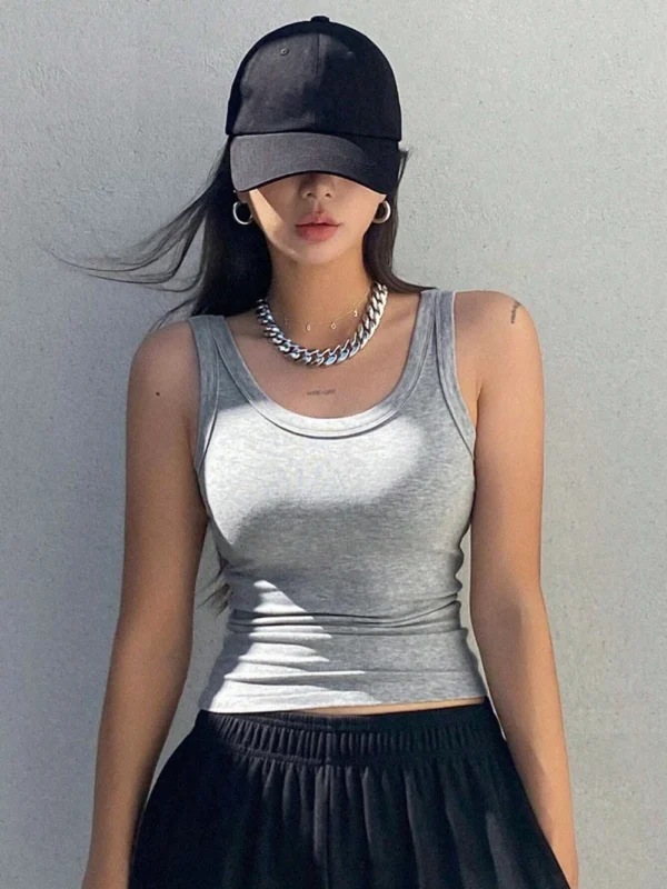 Camisole Tank Soft Top For Women Summer Outfits Tight And  Tank Top Knitted Bottom Shirt And Sleeveless Top For Outerwear