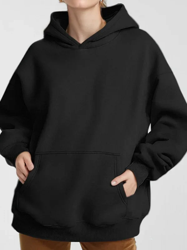 Women Hoodies Pullover Hooded Sweat Shirts Solid Color Jogger Long Sleeve Black Jogging Men Sweatshirt Sport Top Winter Clothing