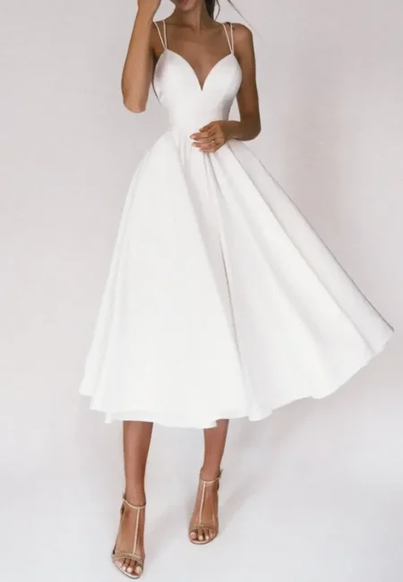 Stunning Strappy V-Neck Embroidered Cocktail Dress