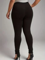 Elegant Plus Size Women's Oversized Leggings with Lace Detail - Image 3