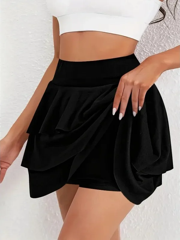 Moopsi 69 Flattering High-Waist Pleated Skirt Pants - Stretch Comfort