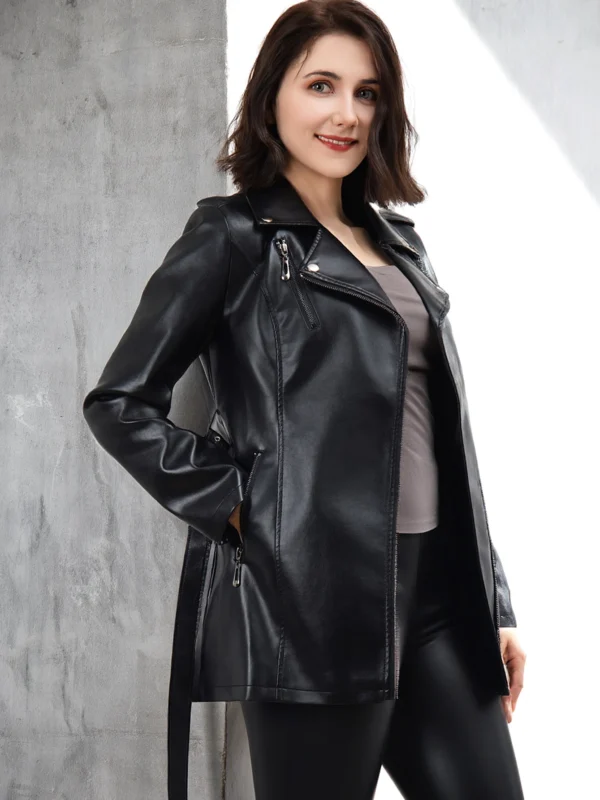 Chic Women's Faux Leather Jacket for Effortless Style