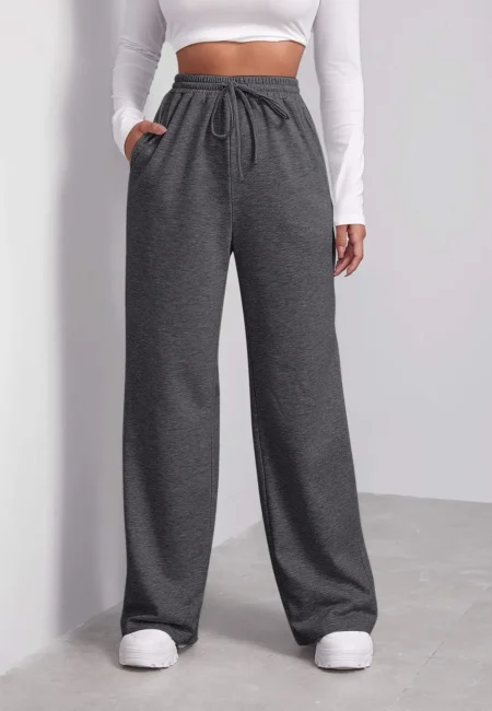 Cozy Wide Leg Fleece-Lined Sweatpants for Effortless Style