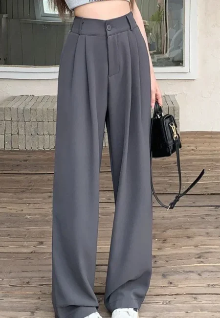 Elegant High Waist Women’s Straight Pants for Every Occasion