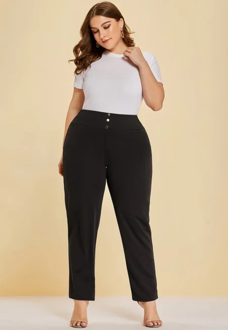 Luxe Knitted Trousers with Slit Detail - Elastic Waist Comfort
