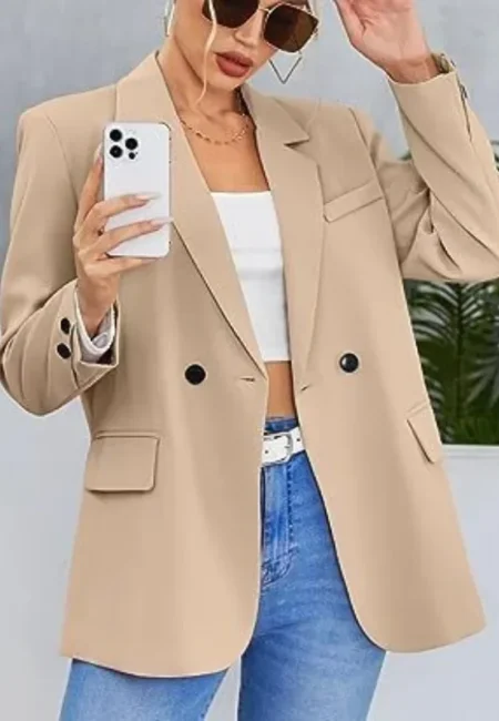 Professional Women's Autumn Blazer - V-Neck Office Wear S-5 XL