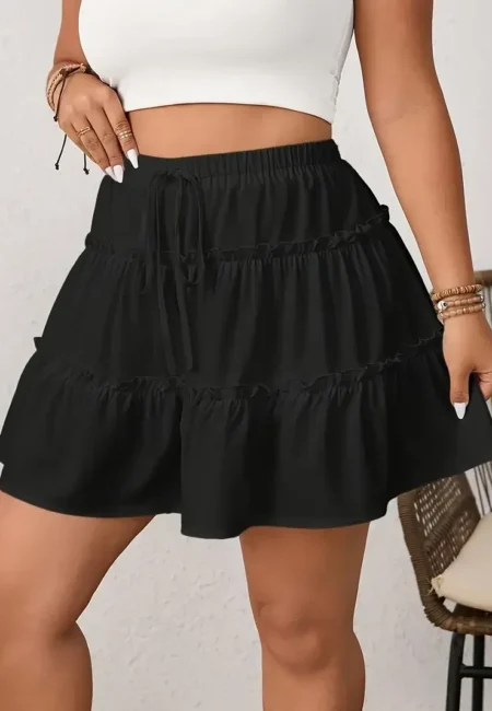 Flattering A-Line Ruffle Hem Skirt - Curve Comfort Spring Fashion