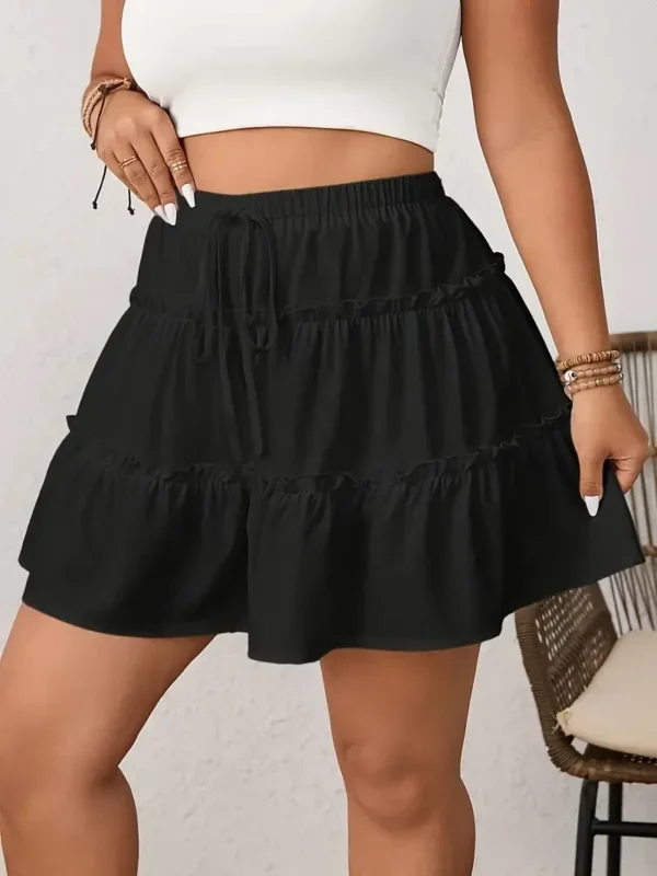 Flattering A-Line Ruffle Hem Skirt - Curve Comfort Spring Fashion