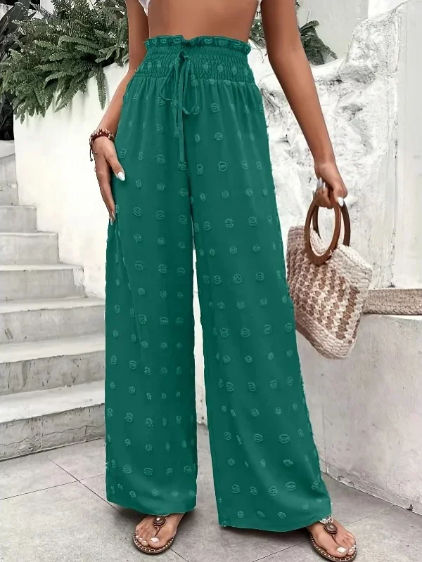 Plus Size Women's New Loose High Waist Wide Leg Pants Fashion Casual Solid Long Pants For Women Elegant Womens Clothing