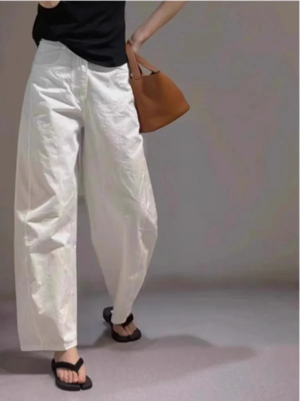 Effortless White Cotton Linen Wide-Leg Pants for Summer Chic
