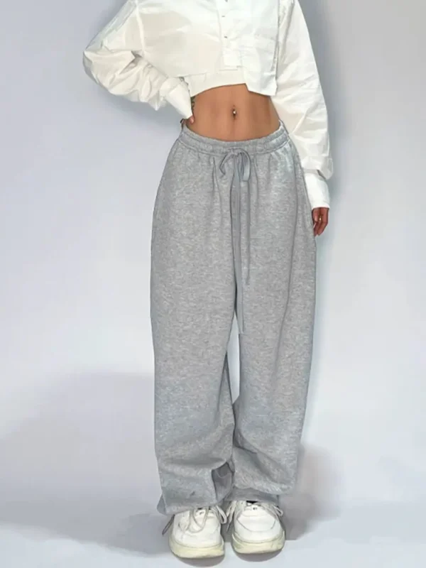 Luxe Lace-Up Joggers Women High Waist Sweatpants Pockets