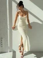 Chic Backless A-Line Dress for Effortless Vacation Style - Image 3