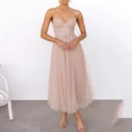 Elegant Backless Spaghetti Strap Dress for Evening Parties - Image 2