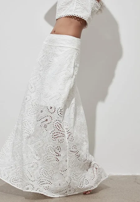 Effortless Elegance: Women's A-Line Skirt with Lace Detail
