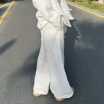 Elegant Cotton Linen Baggy Pants Fashion Women High Waist Drawstring Pocket Loose Wide Leg Pant Casual Streetwear New Trousers - Image 3
