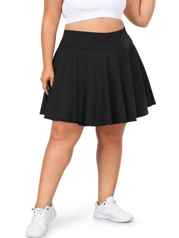Plus Size High-Waisted Pocket Skirt for Active Women