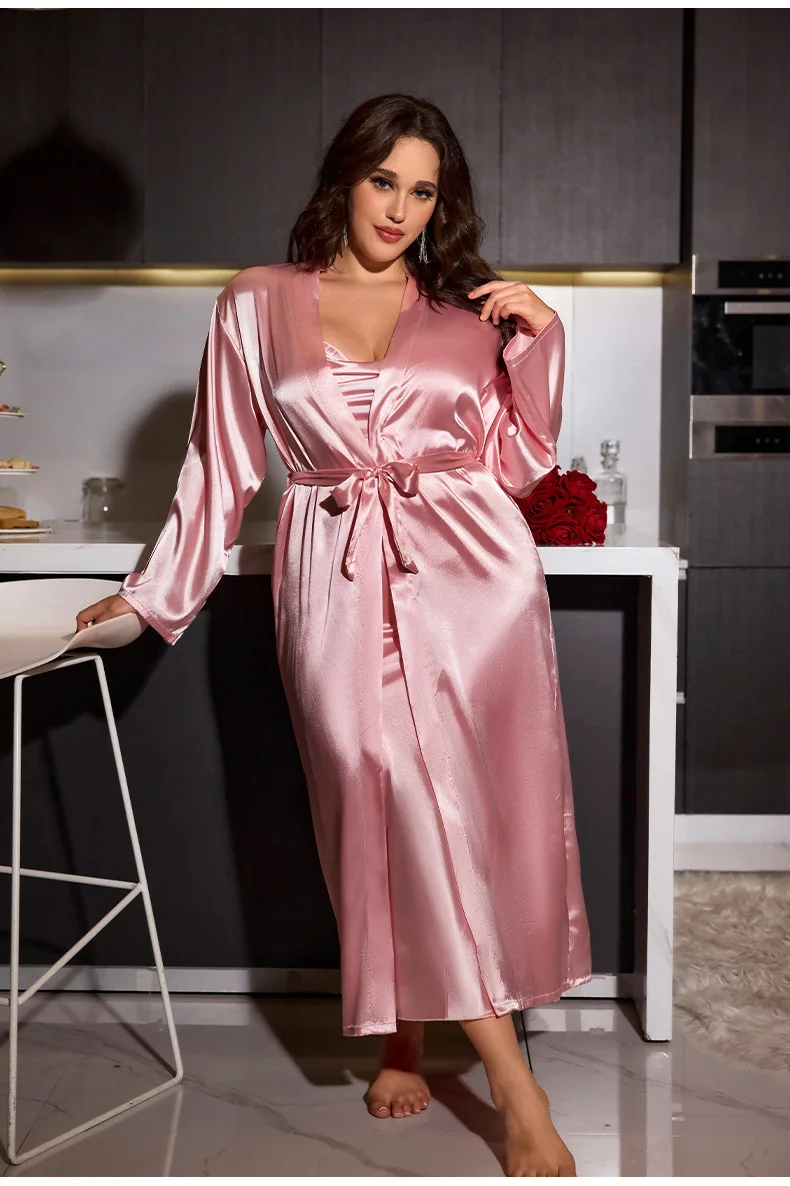 Kf-S71Acc460Bfa9444Da2D79Ba549B7009Fe Elegant Plus Size Nighty &Amp;Amp; Robe Set For Brides &Amp;Amp; Beyond