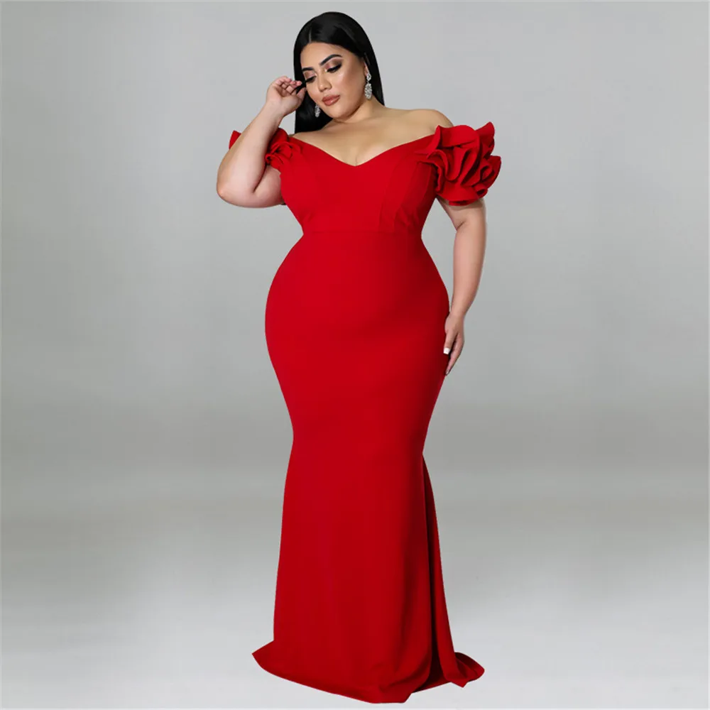 kf-S72a71984e82a44389eb37630084f5a83t Elegant Plus Size Maxi Dress with Ruffle Sleeves for Parties