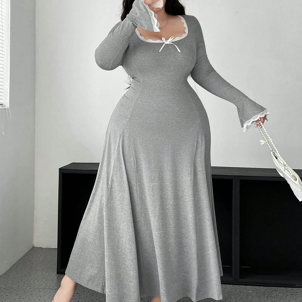 Kf-S761A703Ecafe4A6F8575Dd61Db0A4359E Timeless Grey Plus Size A-Line Maxi Dress For Effortless Elegance