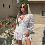 Chic V-Neck Ruffled Mini Dress for Summer Parties