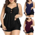 Flattering Plus Size Two-Piece Swim Set with Abdomen Control - Image 3