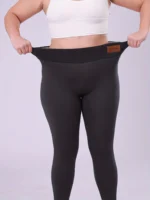 Warmth & Style: Plus Size High-Waisted Fleece Leggings - Image 6