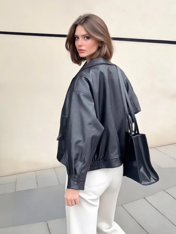 Chic Women's Lightweight PU Leather Jacket for Stylish Layers