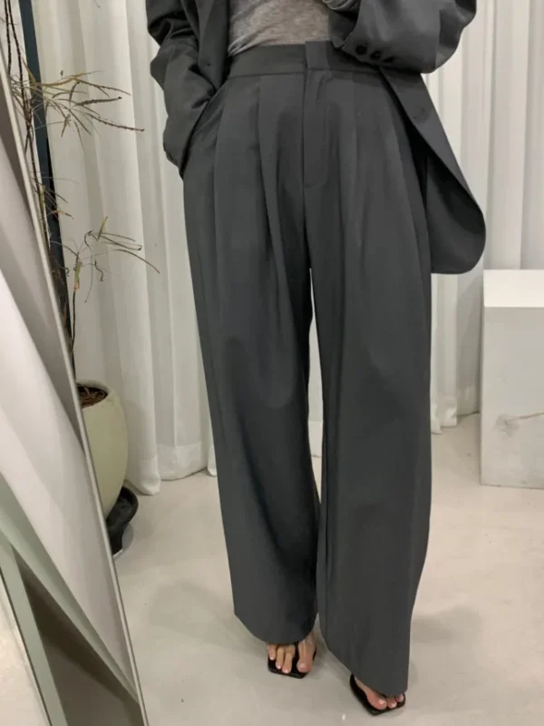 Faion High Waist Wide Leg Pants Women's Autumn New Sle ming Long Length Suit Pants Draped Loose Fit Ladies Faion