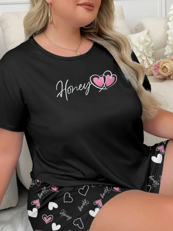 Chic Vintage Pajama Set for Women - XL to 5 XL Comfort Wear