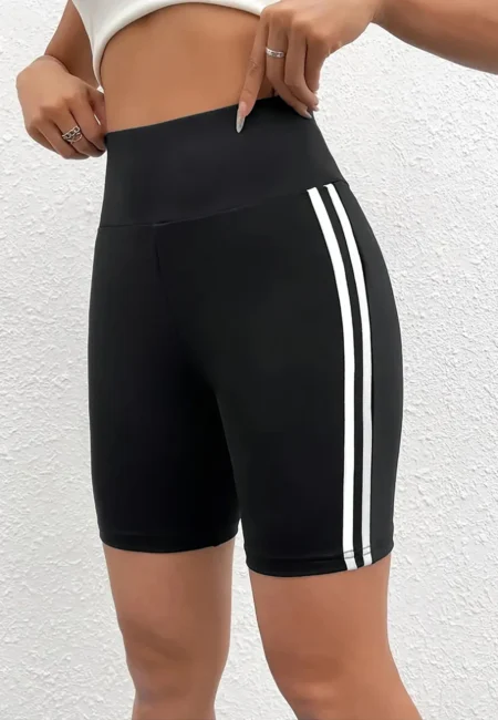 Luxe Striped High Waist Athletic Shorts - Summer Stretch