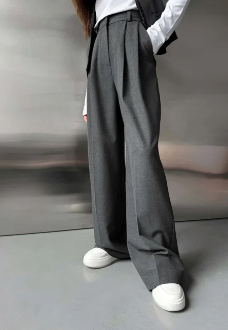 Premium Black Wide Leg Trousers - High Waist Office Ready Style