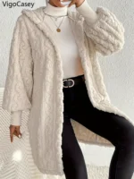 Chic White Hooded Jacket for Women - Cozy Autumn Essentials - Image 4