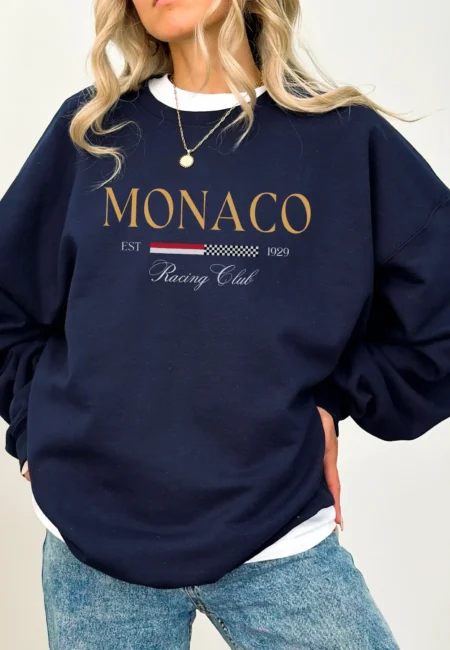 Luxurious MONACO Print Women's Pullover - Autumn Winter Comfort