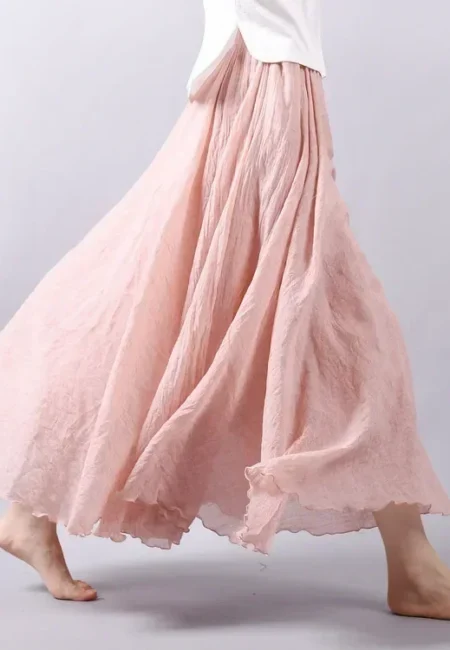 Elegant High Waist Linen Maxi Skirt for Stylish Summer Events