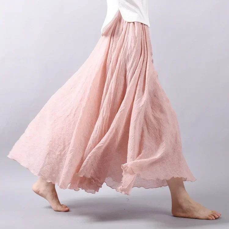 Elegant High Waist Linen Maxi Skirt for Stylish Summer Events