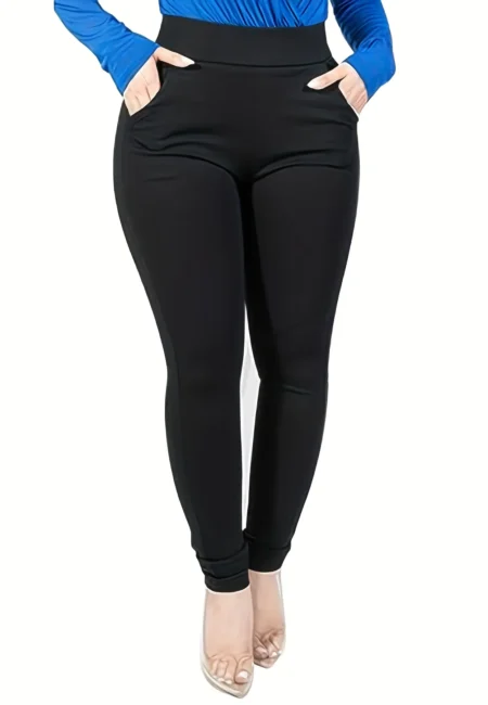 Luxurious Black Ankle Leggings - Flattering Fit for Curves