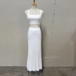 Chic Summer Knitted Skirt Set: Crop Top & Maxi Elegance - Image 6