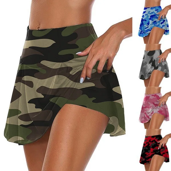 Summer  Women's High Waist Camo Shorts Lift Casual Culottes Casual Comfort Multi-Color Large Size S-5XL