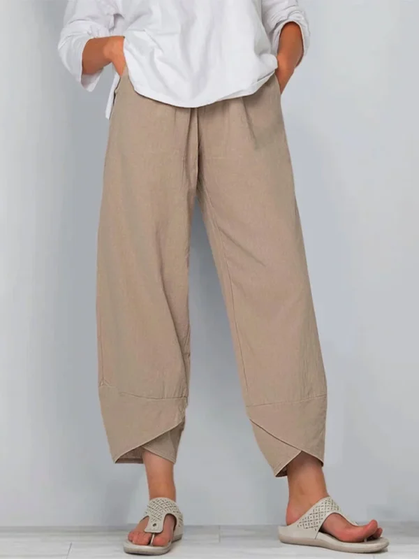 Cotton Linen Harem Pants for Women - Chic Wide Leg Comfort