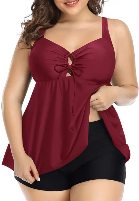 Flattering Plus Size Two-Piece Swim Set with Abdomen Control