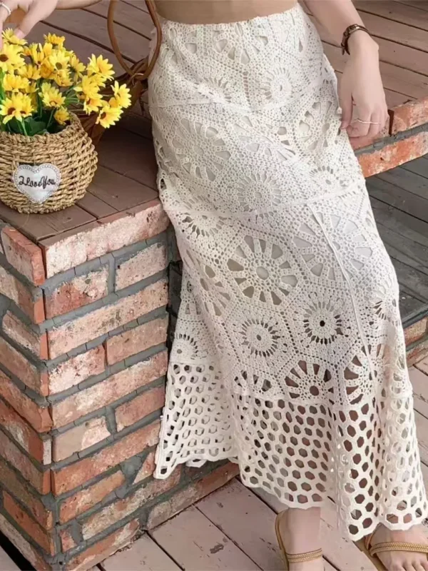 Bohemian A-Line Crochet Skirt for Effortless Summer Style