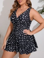 Chic Plus Size Polka Dot Tankini Set for Confident Women - Image 4