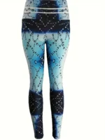 Sky Blue Plus Size Yoga Print Leggings for All-Season Style - Image 2