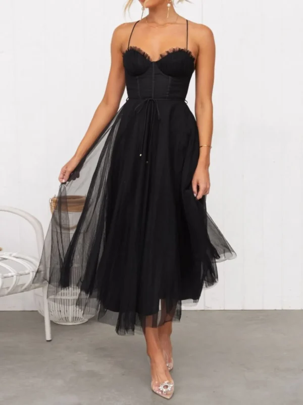 Elegant Backless Spaghetti Strap Dress for Evening Parties