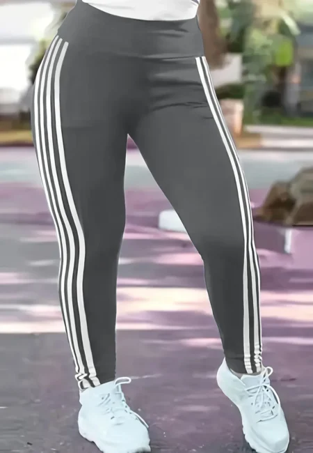 Luxurious Striped Leggings - Comfortable Wide Leg Style